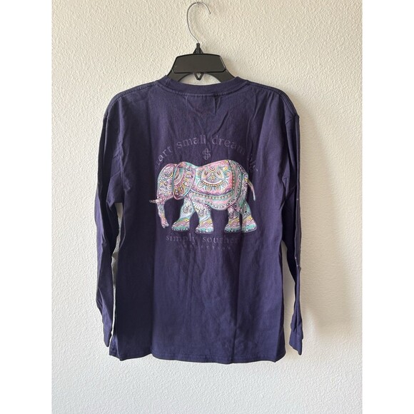 Simply Southern Collection Girls Purple Long Sleeve T Shirt Elephant Graphic YL - Picture 5 of 5